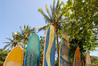 Surfboards at beach Praia Lopes Mendes, Ilha Grande Brazil