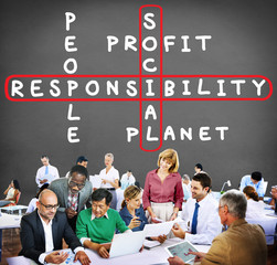 Wall Mural - Social Responsibility Reliability Dependability Ethics Concept