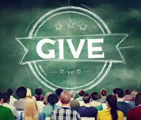 Wall Mural - Give Help Donation Support Provide Volunteer Concept