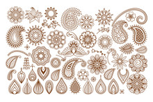 Henna Tattoo Doodle Elements
