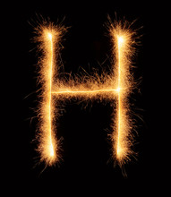 "H" Letter Drawn With Bengali Sparkles