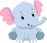 Fototapeta Dinusie - Cute baby elephant cartoon