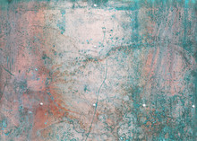 Scratched And Rusty Green Metal Surface