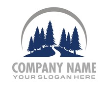 Blue Pine Tree Logo Image Vector