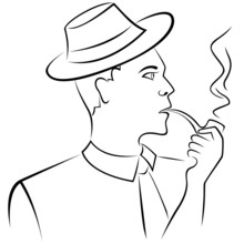 Man Smoking A Pipe