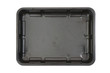 rectangle black plastic food tray isolated white background