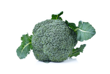 Wall Mural - fresh broccoli on white background