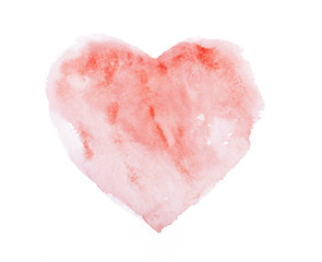 Wall Mural - watercolor aquarelle hand drawn colorful red heart art color