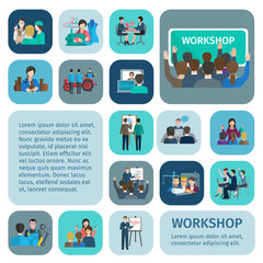 Poster - Workshop Flat Icons Set