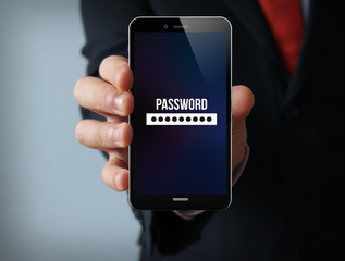 Wall Mural - password businessman smartphone