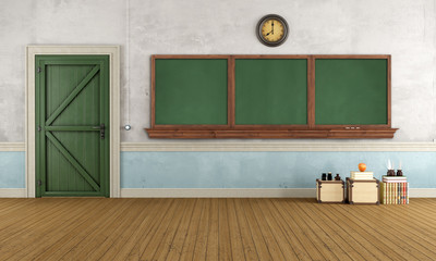 Wall Mural - Empty retro classroom