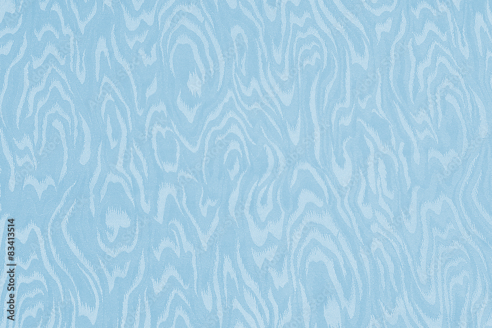 Light blue silk damask fabric with moire pattern - obrazy, fototapety, plakaty 