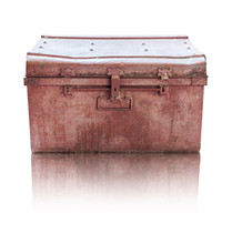 Old Rusty Casket On White