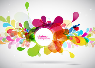 Wall Mural - abstract colored background with circles.