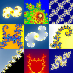Wall Mural - set of fractal floral patterns