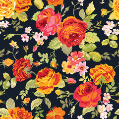 Sticker - Vintage Floral Background - seamless pattern for design, print