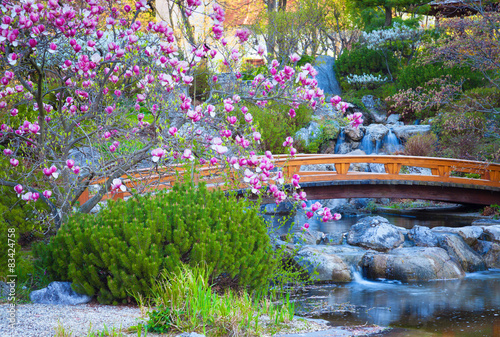 Naklejka - mata magnetyczna na lodówkę japanese garden