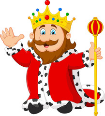 cartoon king holding a golden scepter