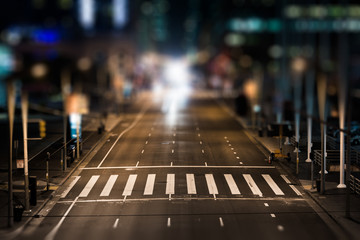 Canvas Print - Crosswalk on Howard Street at night, in San Francisco, Californi