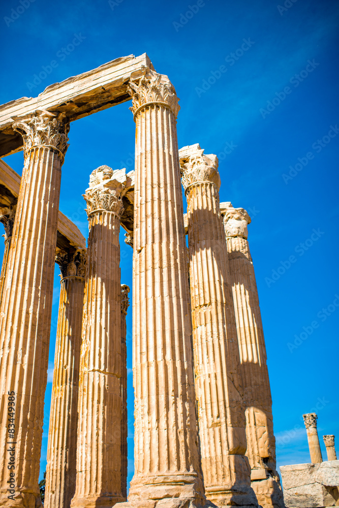 Corinthian columns of Zeus temple in Greece