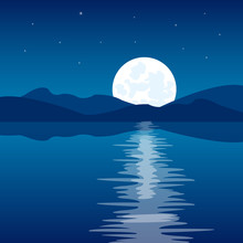 Reflection Of The Moon In Water