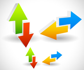 Poster - Arrow icons pointing up, down, left and right. Vector graphic