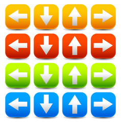 Poster - Arrow icons pointing up, down, left and right. Vector graphic