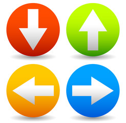 Poster - Arrow icons pointing up, down, left and right. Vector graphic