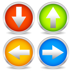 Poster - Arrow icons pointing up, down, left and right. Vector graphic