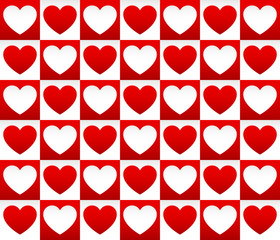 Aufkleber - Repeatable heart pattern, heart background, vector graphics.