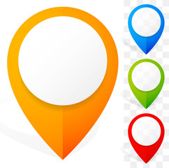 Poster - Set of colorful map marker, map pin icons. Vector