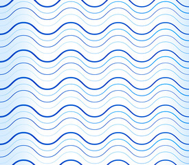 Leinwandbilder - Abstract background, pattern with wavy, waving blue lines. Can b