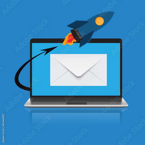 Fotografie, Obraz email marketing concep in flat design, vector, illustration