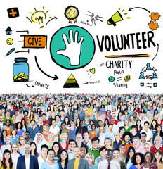 Poster - Volunteer Charity Help Sharing Giving Donate Assisting Concept