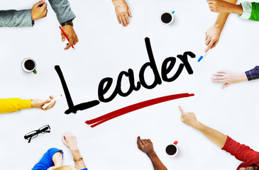group of multiethnic people discussing about leader