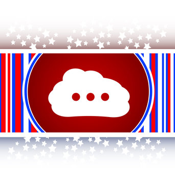 white cloud on internet icon isolated on white