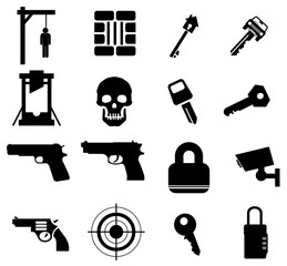 Sticker - Arme et sécurité en 16 icônes