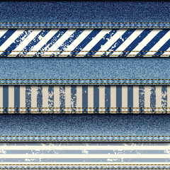 Poster - Patchwork of denim fabric.
