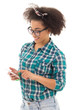 © Di Studio - beautiful african american teenage girl with smart phone isolate