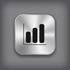 Diagram icon - vector metal app button