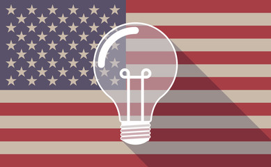 Wall Mural - USA flag icon with a light bulb