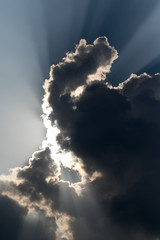 Wall Mural - clouds close up in sky before rain