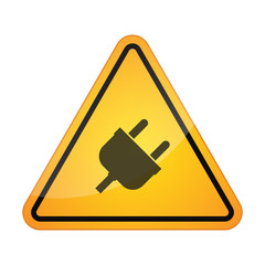 Sticker - Danger signal icon with a plug