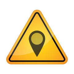 Sticker - Danger signal icon with a map mark