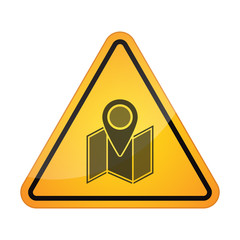 Sticker - Danger signal icon with a map