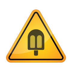 Sticker - Danger signal icon with an ice cream