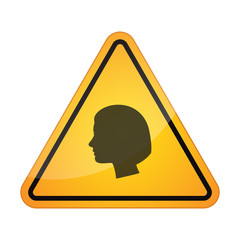 Sticker - Danger signal icon with a female head