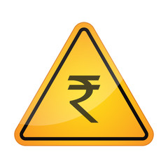 Sticker - Danger signal icon with a rupee sign