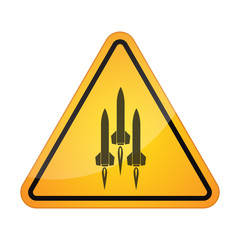 Sticker - Danger signal icon with missiles