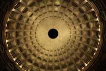 Dome Of The Pantheon Temple In Rome, Italy.
